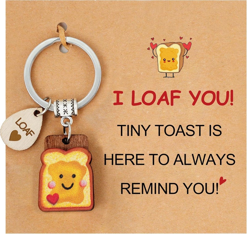 New Beginnings Gifts for Girls Toast Keychain, Galentines Day Gifts for Best Friend Love/Engagement/Housewarming/Birthday Present as Her Valentines Keychains for Couple Coworker Sister